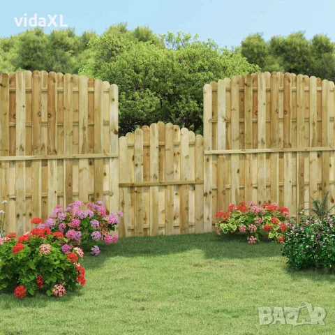 vidaXL Градинска порта, импрегниран бор, 100x125 см, снимка 2 - Огради и мрежи - 56147603
