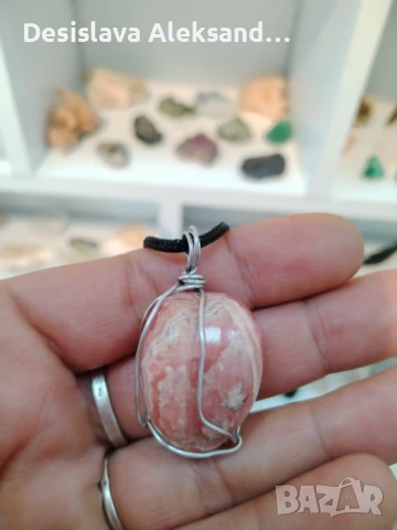 Висулка с родохрозит, моя изработка, много изгодно , снимка 3 - Колиета, медальони, синджири - 50862201