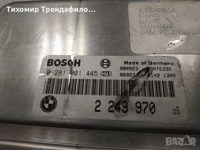 КОМПЮТЪР ecu BMW E46 2.0 D 136 к.с. 2249970 , 2 249 970, 0 281 001 445, 0281001445, снимка 3 - Части - 33887931