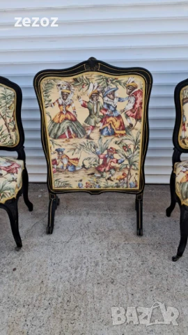 Комплект столове и параван антикварни, снимка 3 - Дивани и мека мебел - 51342355
