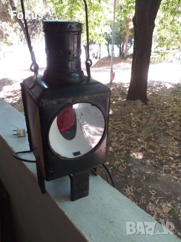 Уникална находка стар красив железничарски фенер, снимка 4 - Антикварни и старинни предмети - 53461771