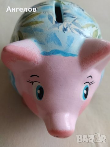 Керамично прасе-касичка, ръчно изрисувано, снимка 3 - Колекции - 35844911