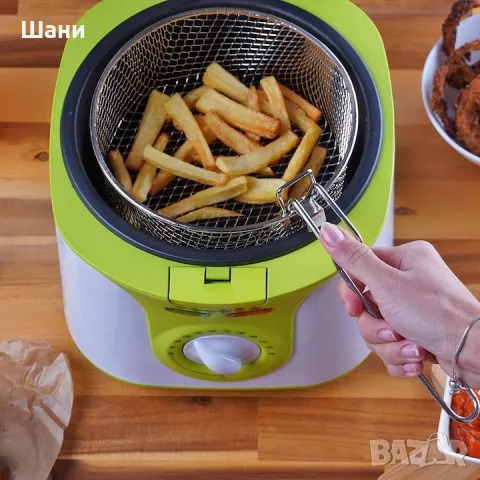 Фритюрник Voltz V51980A, 2 литра, 1300W, 80-190 C, Незалепващ съд, Бял/зелен, снимка 2 - Фритюрници - 49088336