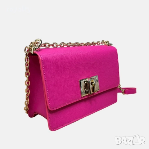 Дамска Розова Чанта F^rla 1927 Mini Естествена Кожа