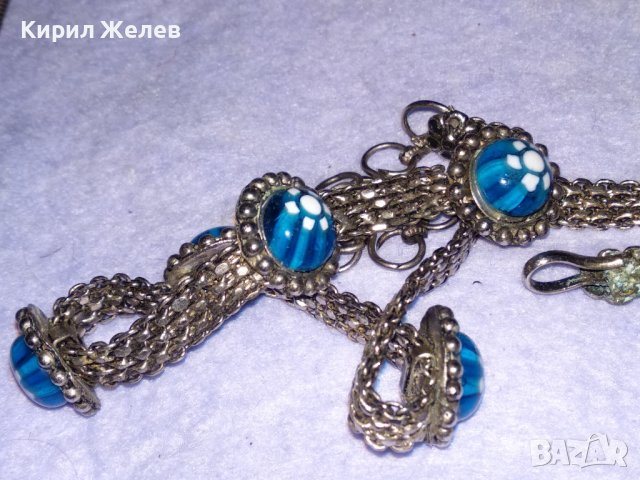 СТАРО РЕТРО ГОТИК АРТ КОЛИЕ ЧОКЪР посребрена благородна стомана с ВЕНЕЦИАНСКО СТЪКЛО МУРАНО 25991, снимка 6 - Антикварни и старинни предмети - 41751658