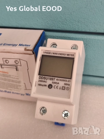 Еднофазен електромер DIN шина 230V 5(80)A с LCD дисплей, снимка 10 - Друга електроника - 52803848