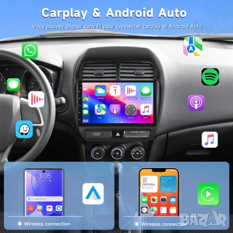 Мултимедия за Mitsubishi Outlander, Sport, RVR, ASX, Android, Навигация, Carplay, Waze, Андроид, снимка 5 - Аксесоари и консумативи - 53824052