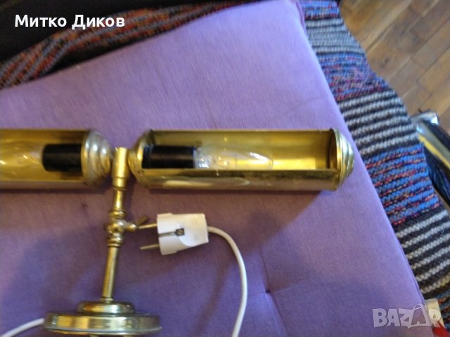 Нощна лампа -две лампи ръчна изработка хенд мейд височина 17см -отстрани 40см и фи 5.6см, снимка 2 - Декорация за дома - 41981277