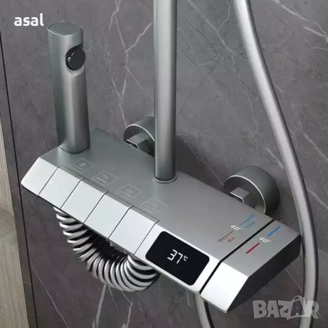 Интелигентен термостатен душ за баня с дисплей / бял / черен / сив, снимка 5 - Душове - 40913087