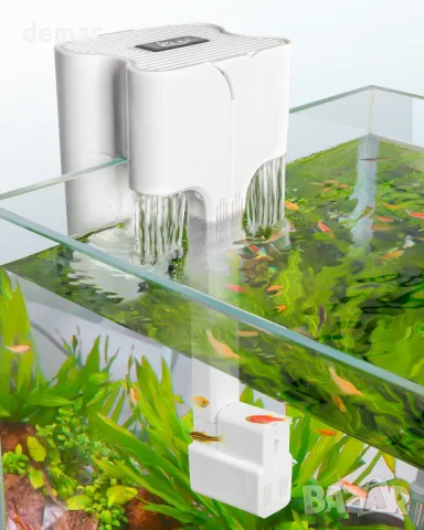 Филтър за аквариум AQQA, двоен водопад, закачен на аквариума, 420 л/ч регулируем, 12W, снимка 1