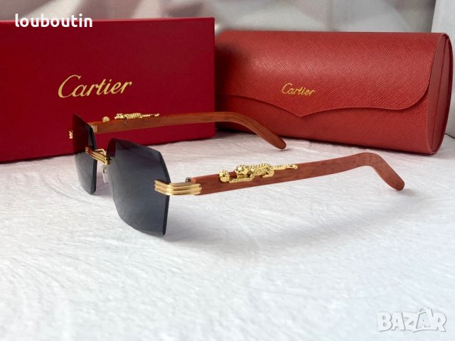 Cartier висок клас слънчеви очила Мъжки Дамски слънчеви с дървени дръжки, снимка 11 - Слънчеви и диоптрични очила - 41976052