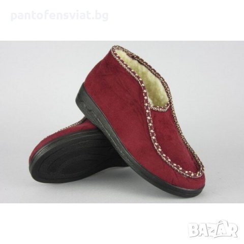Анатомични дамски пантофи ADANEX с естествена вълна бордо 37/41