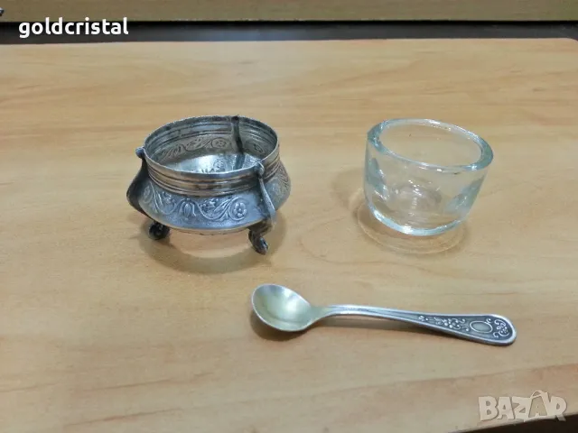 стар руски съд за хайвер солничка , снимка 2 - Антикварни и старинни предмети - 49247049