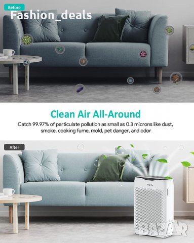 Нов мощен Пречиствател на въздух за дом, спалня, офис с 3-ен филтър, снимка 4 - Овлажнители и пречистватели за въздух - 34009529