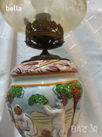 Антикварна висока настолна лампа Capodimonte, снимка 9 - Антикварни и старинни предмети - 49646525