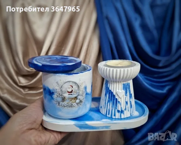 Коледни подаръчни комплекти, от екокерамика ✨, снимка 11 - Коледни подаръци - 56217028