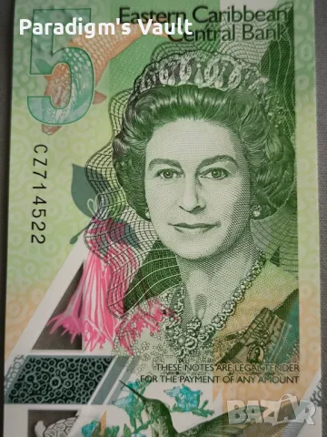 Банкнота - Източни Кариби - 5 долара UNC | 2021г., снимка 2 - Нумизматика и бонистика - 47382104