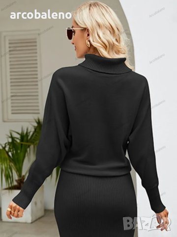 Дамска пуловерна рокля с дълги ръкави, 4цвята , снимка 13 - Рокли - 42643666