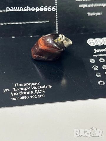 Висулка с Тигрово око и сребърна халка, снимка 2 - Колиета, медальони, синджири - 52663114