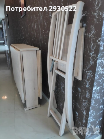 Бели масивни столове сгъваеми 4 бр., снимка 7 - Столове - 53595700
