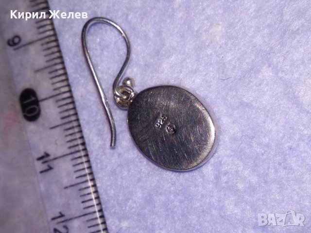 СКЪПОЦЕННА СРЕБЪРНА АРТ НУВО СТИЛ АНГЛИЙСКА ОБЕЦА СРЕБРО 925 с ПРЕКРАСЕН ШЛИФОВАН ОПАЛ 38691, снимка 16 - Обеци - 41730336