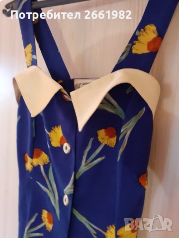 Копринена нежна рокля на цветя с презрамки, снимка 2 - Детски рокли и поли - 41616200