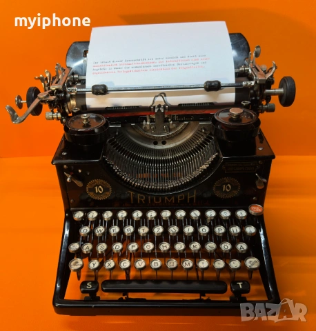 Мнго Стара Пишеща Машина TRIUMPH 10 / 1930 г. за Генерално Представителство Лео Сафиръ София , снимка 17 - Антикварни и старинни предмети - 53478494