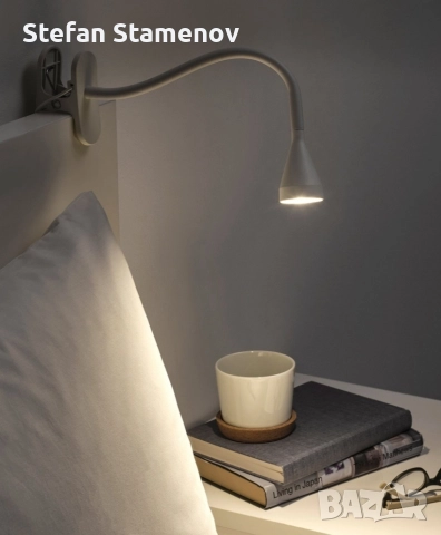 Ikea NÄVLINGE бяла LED спот лампа с щипка
