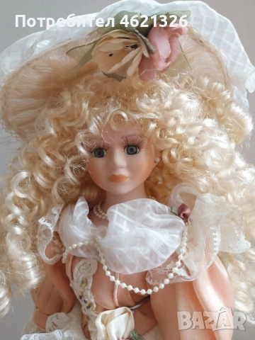 Винтидж френска порцеланова кукла от 80-те години, викториански стил, снимка 4 - Декорация за дома - 52043355