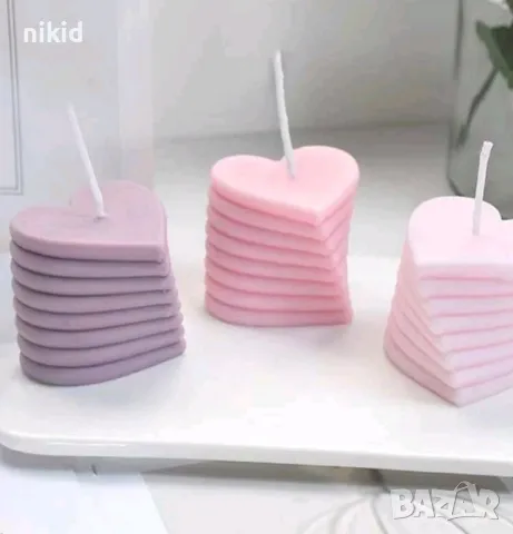 3D Усукано сърце на етажи силиконов молд форма моливник свещник свещ смола щоколад гипс декор