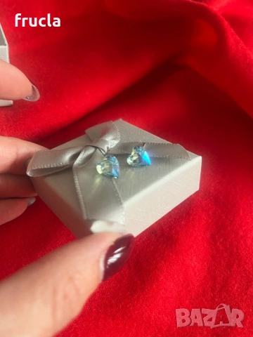 Сребърни Обеци Синьо Сърце