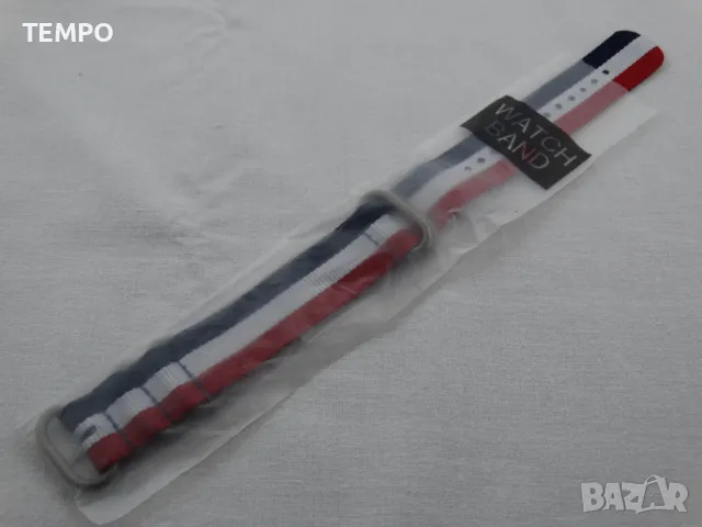 КАИШКА ZULU- ЧЕРВЕН / БЯЛ / СИН -20мм + ПОДАРЪК, снимка 10 - Каишки за часовници - 48202618