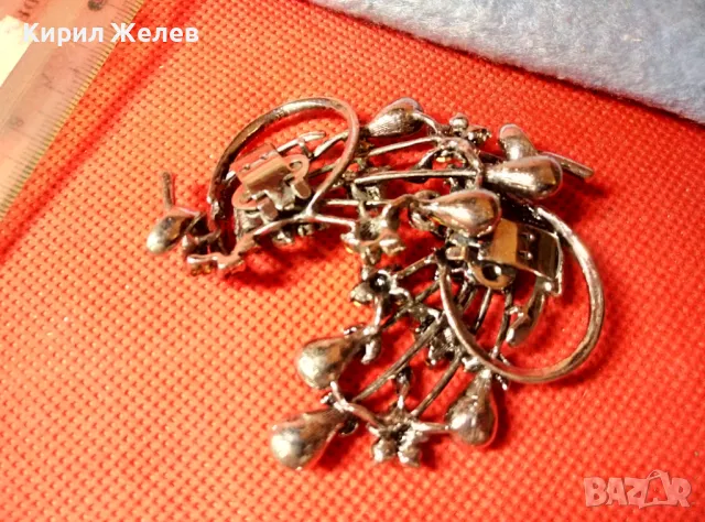 ПРЕКРАСНИ ФЛОРАЛНИ АР НУВО СТИЛ КЛИПС ОБЕЦИ с ИСКРЯЩИ ФАСЕТИРАНИ ЦВЕТНИ КРИСТАЛИ 47444, снимка 3 - Обеци - 47285576