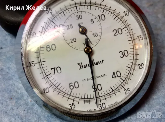 HANHART MADE in GERMANY Стар НЕМСКИ МЕХАНИЧЕН ХРОНОМЕТЪР 48866, снимка 5 - Антикварни и старинни предмети - 48006360