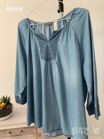 Дънкова блуза в размер L, снимка 8 - Блузи с дълъг ръкав и пуловери - 44175192