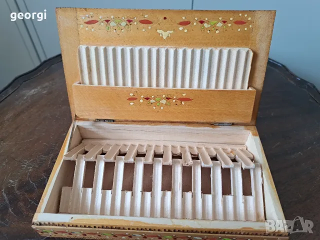 ретро дървена кутия за цигари цигаретник  19/3, снимка 5 - Антикварни и старинни предмети - 49111379