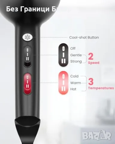 Нов Професионален йонен сешоар Dekuri с 6 приставки и бързо сушене коса, снимка 5 - Сешоари - 48539957