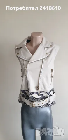 Philipp Plein Leather Womens Vest Size S / ОРИГИНАЛ! Дамски Кожен Елек!, снимка 12 - Елеци - 49796466