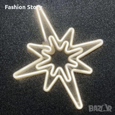 Светеща коледна LED звезда, водоустойчива,52 см, снимка 3 - Лед осветление - 52540455