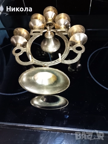 Свещник с камбана от месинг, снимка 4 - Други - 29102038