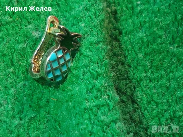 ФИГУРАЛНА ЕМАЙЛИРАНА СРЕБЪРНА ОБЕЦА АНАНАС СРЕБРО 925 ФИНА МАЙСТОРСКА АРТ ИЗРАБОТКА 48206, снимка 9 - Обеци - 49148803