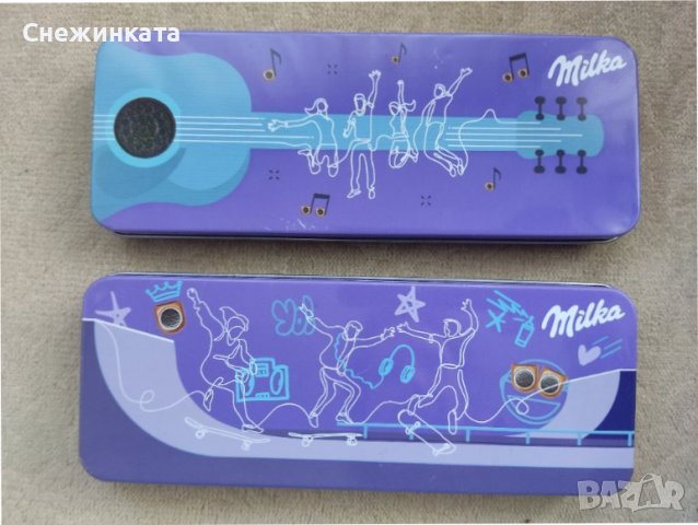 Продавам 2 модела метални моливници/кутии Милка/Milka