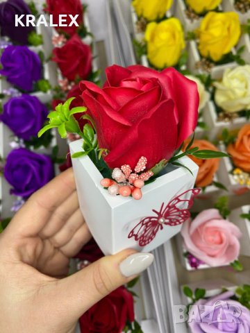 Мини кашпи със сапунени рози , снимка 4 - Подаръци за рожден ден - 39317609