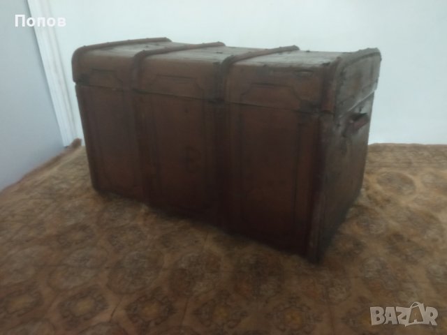  Старинен Пътнически сандък куфар, снимка 4 - Други - 41223217