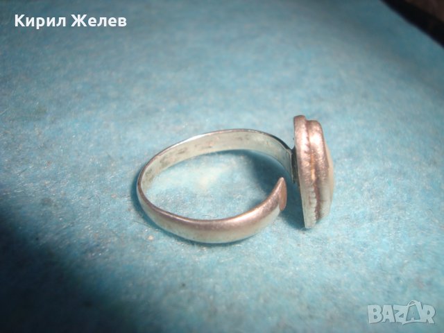 СТАР СРЕБЪРЕН СКЪПОЦЕНЕН АРТ ДЕКО ПРЪСТЕН СРЕБРО 925 с ШЛИФОВАН БЯЛ ИВИЧЕСТ АХАТ МАЙСТОРСКИ 25818, снимка 9 - Антикварни и старинни предмети - 35828759