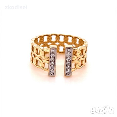 Златен дамски пръстен Tiffany 3,81гр. размер:58 14кр. проба:585 модел:16391-5, снимка 1 - Пръстени - 40769970
