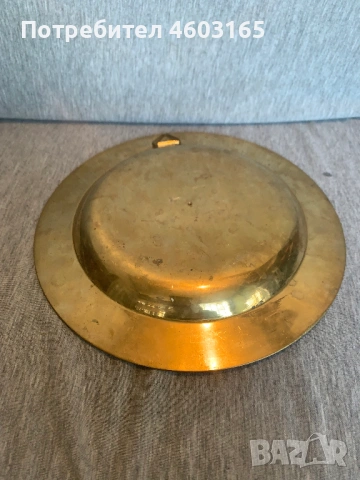 Месингова чиния за стена с   ангели, снимка 6 - Антикварни и старинни предмети - 53758152