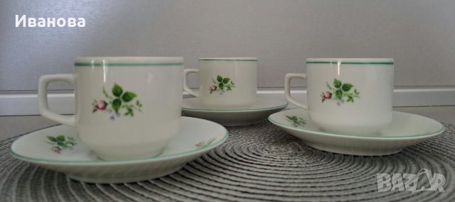 Сет за кафе с розички на "Китка" Нови пазар Български порцелан, снимка 4 - Антикварни и старинни предмети - 40252666