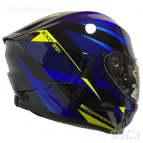 Намаление Мото Каска SCORPION EXO-391 Clutter Black-Neon 273.82 лв. / 140 €, снимка 2 - Аксесоари и консумативи - 53584397