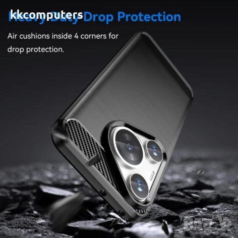 Huawei Pura 70 Pro / Pura 70 Pro+ Удароустойчив Carbon Fiber Калъф и Протектор, снимка 4 - Калъфи, кейсове - 51404441